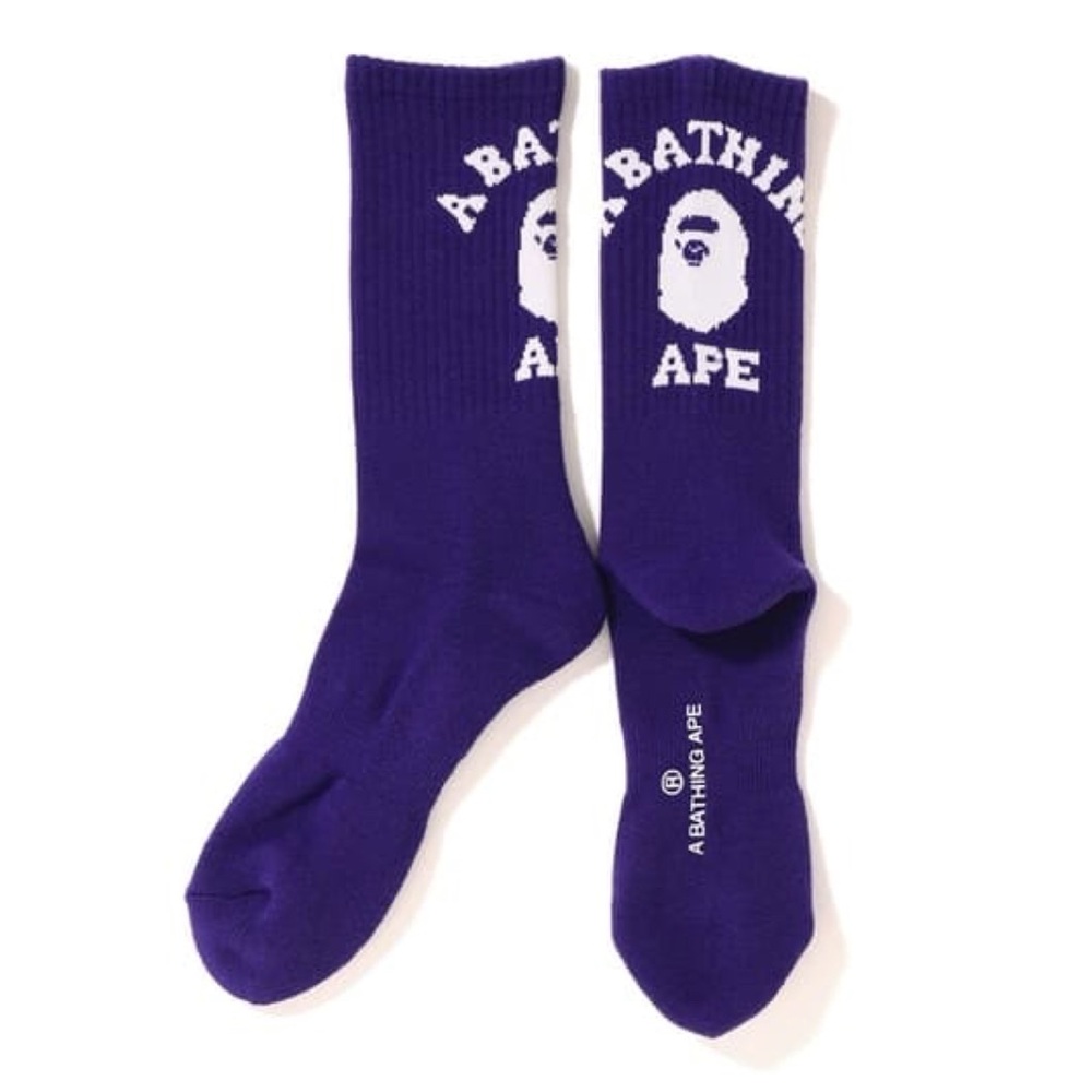 BAPE Purple College High Socks
